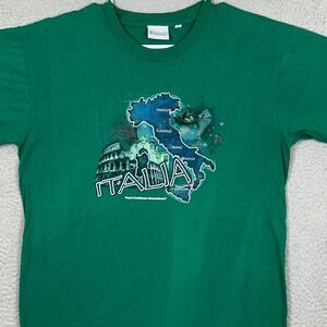 Royal Caribbean T-Shirt Mens Medium Italia Map Graphic Green Short Sleeve Tee